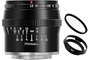 TTArtisan Lente de Enfoque Manual F1.2 APS-C M4/3 de 50 mm para cámaras Olympus Micro 4/3 de Montaje como EPM1 EPM2 EPL1 EPL2 EPL3 EPL5 EPL6 EPL7 EPL8 EPL9 E-P1 E-P2 E-P3 E-P5 E-P6 Pen-F Negro