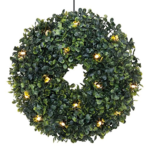 Price comparison product image LED boxwood wreath 10 in. Diameter