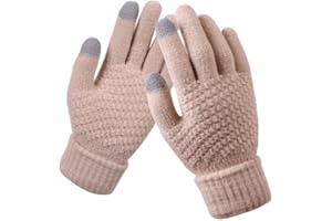 BSLVWG Guantes de Pantalla táctil de Invierno para Mujeres Guantes de Punto para Correr, Ciclismo, Senderismo, esquí