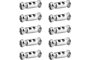 FSHIHINE Wire Rope Clips for 1-2 mm Diameter Wire Rope and Cable Wire Rope Lock with End Screw Stopper I Shaped Wire Rope Clamp 10 Pieces Wire Rope Grips Aluminum Crimping Loop Sleeve Replacement