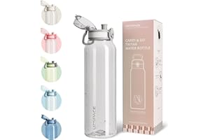 UZSPACE Trinkflasche Sport 1L, Tritan Bpa-Frei Trinkflasche Auslaufsicher mit Einhandbedienung, Kohlensäure Geeignet, Spülmaschinenfest, Wasserflasche für Gym Frauen Yoga, Grau