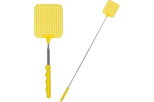 hibuy Fliegenklatsche Direct-Hit-72 - ausziehbare & extra lange Teleskop-Fliegenklatsche - Farbe Gelb