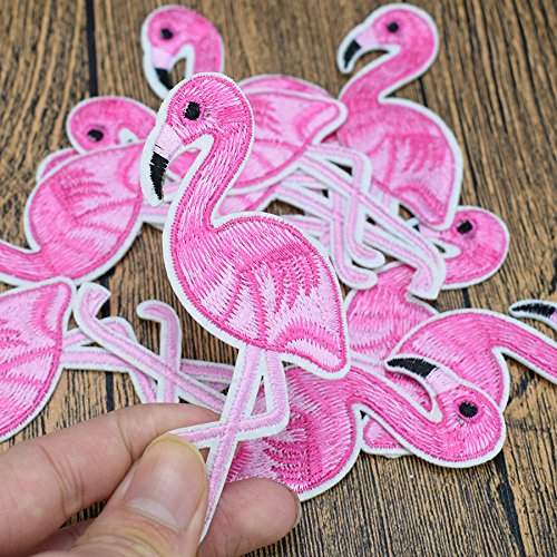 Yalulu 20 Stück Flamingos Patches Aufnäher Aufbügler Applikation zum aufbügeln Set Tattoo Patches Bügelbild Sticker Aufnäher Aufbügler Patch - 4