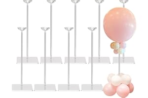 TEKXYZ 40CM Hoher Klarer Acryl-Luftballon Ständer Für Tischmittelpunkt-Dekoration, Set Aus 10 Stück, Wiederverwendbarkeit