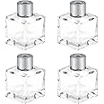 Fragrance Diffuser Empty Clear Bottles, 50ml Essential Fragrance Oil Reed Diffusers Set, Small Square Glass Diffuser Bottles with Caps for Home Bathroom Decorative Fragrance Accessories Use (4 Pcs)