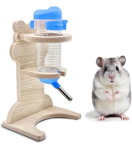 Hamster Wasserflasche Pilzform - 60ml Mit Standhalter Für Kleine Nagetiere