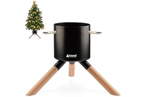 ‎TREE NEST Tree Nest Christbaumständer Weihnachtsbaumständer Baumständer Tannenbaumständer Weihnachtsbaum Standfuß Ständer mit Wasserbehälter - Cosmo Christmas Tree Stand für Bäume bis 1.5m, 3-9cm Stamm Schwarz
