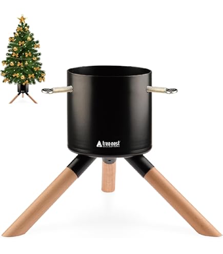 COIL Christbaumständer Aus Kunststoff, 30 Cm Durchmesser, 11 Liter Fassungsvermögen – Mit Holzoptik & 2 Befestigungsbügeln, Auch Als Blumentopf Nutzbar