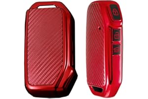 ontto Guscio Cover per Chiave Telecomando Auto Adatto per Kia Sportage R GT Stinger GT Sorento Ceed CD Cerato Forte Soul NIRO 2018-2021 Coprichiave in TPU Custodia Protettivo Portachiavi-Rosso