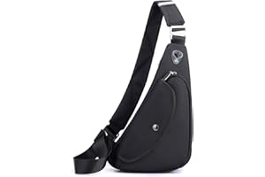 FANDARE Ultraleggero Monospalla Uomo Zaino Monospalla Tracolla Borse piccole a tracolla Ragazzo Borsa a Spalla per Scuola Outdoor Sportiva Ciclismo Viaggio Crossbody Daypacks Nero