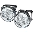HELLA 2PT 009 599-811 LED-Tagfahrleuchtensatz - 90mm - 12/24V - Anbau - Lichtscheibenfarbe: glasklar - LED-Lichtfarbe: weiß -