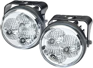 HELLA 2PT 009 599-811 LED-Tagfahrleuchtensatz - 90mm - 12/24V - Anbau - Lichtscheibenfarbe: glasklar - LED-Lichtfarbe: weiß - links/rechts