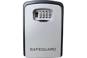 D & S LONDON D&S London XL Key Safe – Extra-Large Lock Box for Outdoor Use, Wall-Mounted, 4-Digit Combination, Waterproof Alloy Body, Police Approved Key lock box for Home, Airbnb, Garage