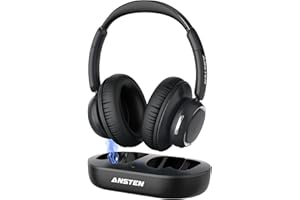 ANSTEN TV Kopfhörer Kabellos Senioren, NEU 2025 Funkkopfhörer Kabellos für TV, 35 Hrs Audio Spielzeit, Kabellose Kopfhörer für Fernseher mit mit Ladestation, Keine Audioverzögerung