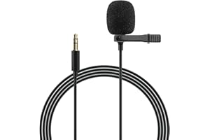 Inefala Zewnętrzny mikrofon stereo 3,5 mm z samoprzylepnym klipsem, pianka 3M, kabel Plug and Play, kompatybilny z radiem samochodowym, DVD, nawigacją GPS, mikrofonem Bluetoo