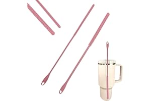 FloraVigo silikonowa szczotka do czyszczenia słomek, 2 sztuki, wielokrotnego użytku, 6 mm + 10 mm, elastyczna szczotka do czyszczenia szklanych słomek, metalowych słomek, różowa