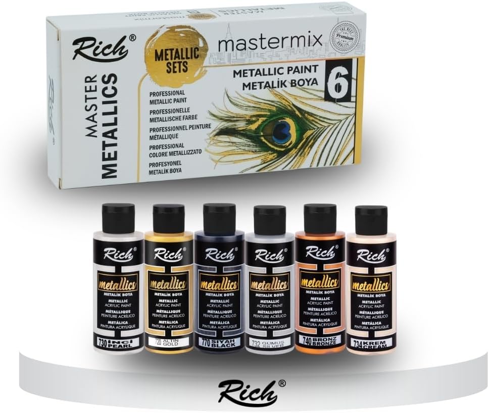 Rich Mastermix Akrilik Boya 60 Cc 6 Lı Metalik Renkler