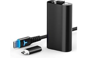 6AMLIFESTYLE Batterie Manette pour Xbox One/Xbox Series X S avec 3M Câble Charge USB C et Adaptateur Micro USB Batterie Rechargeable Kit Play and Charge Xbox Accessoire, XBOX-SB02 1400mAh