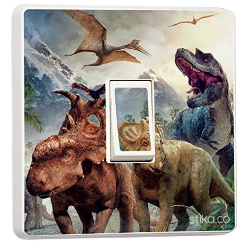 Dinosaurs Light Switch Sticker vinyl cover skin [Generic Single] by stika.co