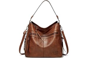 SACMILL Damen Handtasche PU Leder Umhängetasche Shopper Top-Griff Tragetaschen Elegant Schultertasche für Frauen (Braun)