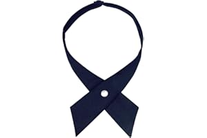 Mantieqingway Tie for Men Women School Uniform Adjustable Criss-Cross Bow tie Solid Color Pre Tied Bowtie for Girls