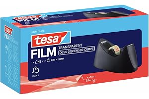 tesa Bureaudispenser Easy Cut Curve met 1 Rol Transparante tesafilm