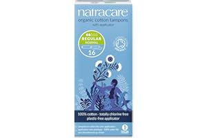 Natracare Organic Applicator Tampons Regular Absorbency, Biodegradable Card Applicator | 1 Pack of 16 Tampons