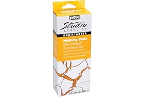 Pébéo – Studio Acrylics Modeling Paste Effet Craquelé – Modeling Paste Acrylique – Kit Effet Craquelé 2 Phases - 2 Tubes 100 ml + 250 ml