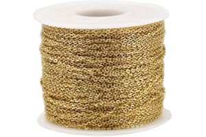 Asudaro Chaîne à maillons en acier inoxydable - 10 m - Pour fabrication de bijoux.