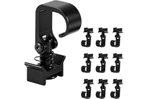 ‎FIQOPS Fiqops Airlineschiene Fitting 10 Stück, Maximale Tragfähigkeit 45kg, Schwarz Eloxiert, Aluminium Haken für Airlineschiene, Einfachendbeschlag für Zurrschienen, für Transporter, LKWS
