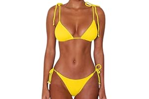 CheChury Mujer Bikini de Lazo Lateral Push Up Traje de Baño de Dos Piezas Triángulo de la Parte Inferior Descarada Sexy Bikinis Brasileño