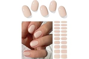Wahrshei Pegatinas de Gel | Nude Pegatinas Uñas Gel | 20 Pcs Gel Semicurado de Pegatinas | Adhesivos para Uñas de Gel, Envolturas de Esmalte de Gel para Uñas