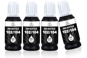 LeciRoba E-104 für epson 104 103 102 Ecotank Multipack use with ET-2710 ET-2711 ET-2712 ET-2714 ET-2715 ET-2720 ET-2721 ET-2726 ET-2810 ET-2815 ET-2820 ET-2821 ET-2825 ET-2826 ET-4700 ET-4800 (4PK)