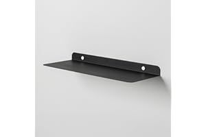 Steelnovo | Zeno, Mensola da Parete in Metallo Verniciato, Mensola da Muro Portaoggetti, 40x3x15 cm, Colore Nero, Design Minimal e Moderno, Scaffale da Muro, Made In Italy