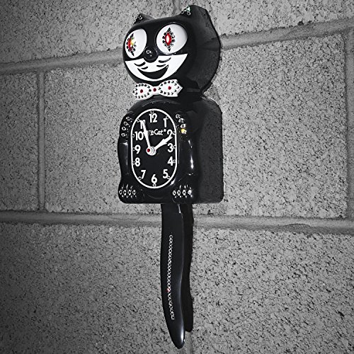 Black Official Kit Cat Clock JEWELED