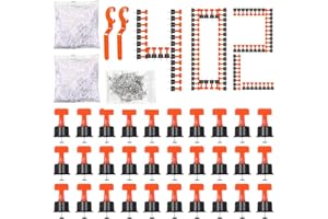 Infreecs 402 Pezzi Sistema di Livellamento per Piastrelle, Riutilizzabili Livellatori per Piastrelle 2mm,Kit Sistema di Livellamento Piastrelle,Kit di livellamento per Piastrelle,Pavimenti e Pareti