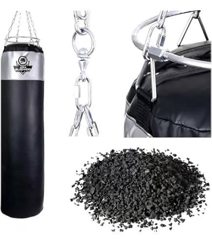 Lisaro Profi Boxsack 120cm - Vorgefüllt, 35-38kg, Inkl. 4-Punkt-Kette & Wirbel