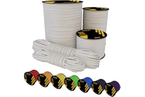 EdcX Paracord 4mm, 35+ colori solidi (15m, 30m, 50m, 100m, 300m) | Ideale per campeggio, sopravvivenza, attività all'aperto | Corda 100% nylon 4 mm| Corda Tattica 550 Tipo III (White, 300 m)