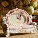 Gift Garden Photo Frames in Sofa Shaped - Rose Pattern Polyresin Carving Craft Frame, Pink 5x3.5inch