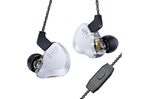 EZ EAR CCZ Solo DC02 in Ear Monitor IEM, Auriculares de HiFi Controlador dinámico Dual de 10mm Cubierta de Metal Completo Auriculares para Juegos,con Cable para Cantantes y músicos(Plata, con micrófono)