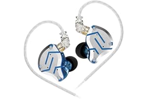 KINBOOFI Écouteurs intra-auriculaires KZ ZS10 Pro, écouteurs Bass KZ, 4BA 1DD KZ, écouteurs intra-auriculaires multi-pilotes pour Systerm, écouteurs KZ sur scène pour chanteur, guitariste, batteur (bleu