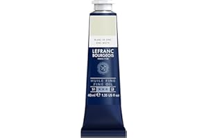 Lefranc Bourgeois 301801 Pittura a olio pregiata di ottima qualità, resistente alla luce e di consistenza uniforme, tubo da 40 ml, ideale per telai, tele, tavole da pittura - Bianco Zinco