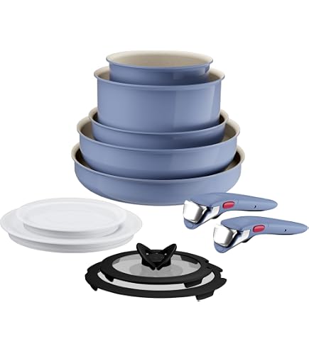Set Padelle ChefLine MARBLE MADE IN ITALY – 5 Pezzi: 2 Padelle (24 E 28 Cm), Casseruola 20 Cm, Copertura E Manico Removibile