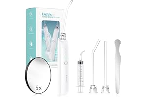 BUBBACARE Tonsillenstein Entferner Set, Elektrisches Mandelsteine Entfernen, 3-Stufen-Absaug-Mandelsteinentferner, Mit LED-Licht, Spritze, Zungenspatel, Einfach Mandelsteine Entfernen und Mundgeruch stoppen