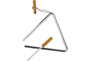 MUSFUNNY Triangolo a percussione a mano con Striker, ritmo in acciaio triangoli musicali strumento (20,3 cm)