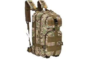 Ketamyy Sac A Dos Tactique Militaire Camouflage Imperméable Durable Multi-Poches Plein Air Trekking Randonnée Survivre Combat Commando Molle Ordinateur 30L Homme Femme Camouflage CP
