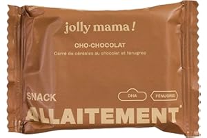 Jolly Mama - Snacks Allaitement - Fénugrec et DHA - Boost la lactation - Fabriqué en France - Naturel - CHO-CHOCOLAT - 12 Barres de Céréales