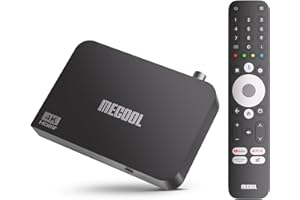 MECOOL Android TV Box, KT2 Android 11.0 2G+32G Android Boîtier TV DVB-T/T2 Amlogic S905Y4 HDR 10+ 4K UHD Dolby Audio, Google Netflix Certifié Prime Google Assistant Dual WiFi 5 TV Box