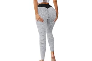 Memoryee Leggings Femme Anti-Cellulite Push Up Butt Lift Elastique Taille Haute Grande Taille Sport Pantalon de Yoga
