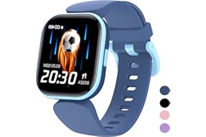 Dwfit Smartwatch Kinder,Fitness Tracker mit Pulsmesser Stoppuhr Fitness Uhr Kinder Uhr Kinder Geschenke Geburtstag für Jungen Mädchen für Android iOS Smartphone (Blau)